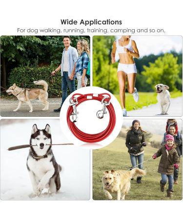 Premium 3m Tie-Out Linen for Dogs | Heavy-Duty Dog Tie-Out Cable for Small Medium & Large Breeds - Red - Buy Online on GoSupps.com