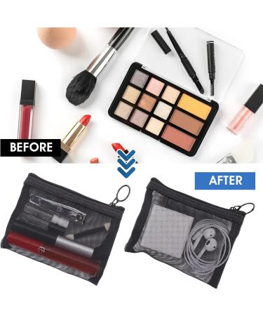 Sibba Mini Culture Bag Set - 6 Pieces Waterproof Nylon Makeup Organizer with Zip Pocket | Travel Accessories & Cosmetics Storage Black (12x9.5cm + 21x15cm) - Buy Online on GoSupps.com