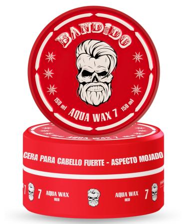 Bandido Bandido Aqua Hair Wax Nr.7 - Red Hair Wax Gel for Natural Hairdressing Strong Holding 150 ml - Long Lasting Shine - Edge Co