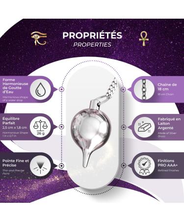 Radiesthesia Water Drop Pendulum - Esoteric Oracle Tool for Geobiology & Mood Enhancement - Silver 30g - Buy Online on GoSupps.com