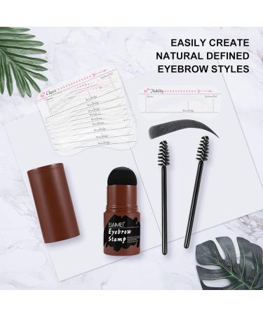 Eyewrew Waterproof Reusable Makeup Brow Stamp Kit | 10 Stencils & Brush for Perfect Brows - Medium Brown - Buy Online on GoSupps.com