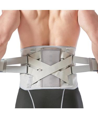Funcy Back Brace for Men & Women Lower Back Pain Relief  Breathable Back Support Belt for Heavy Lifting Work Anti-Skid Lumbar Support Belt for Herniated Disc  Sciatica  Scoliosis (X-Large  Gray) X-Large Gray