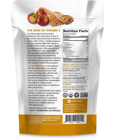 Zint Camu Camu Organic Powder 3.5 oz - Boost Vitamin C & Antioxidants - Buy Online on GoSupps.com