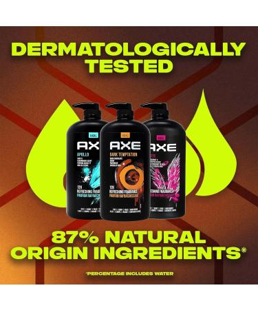 Shop Axe Men's Body Wash Variety Set - 3 Scents (Dark Temptation Apollo Excite) | 3-in-1 Body & Face Wash | 33.8 oz Pump Bottle - International Shipping Available - Buy Online on GoSupps.com