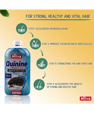 Milva Quinine Shampoo 500ml - Hair Loss Solution for Men & Women | Promotes Hair Growth & Strengthens Hair - Buy Online on GoSupps.com