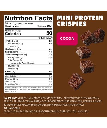 HighKey Sugar Free Protein Crispy Treats - Keto, Low Carb & Gluten Free Snack | Healthy High Protein Bar (7.05oz) - Buy Online on GoSupps.com