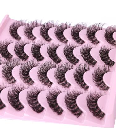 JIMIRE False Eyelashes 14 Pairs Pack | D Curl Faux Mink Cat Eye Lashes | 15MM Wispy Thin Strips with Clear Band | Natural Russian Style for Fluffy, Demi-Wispies Look - Buy Online on GoSupps.com