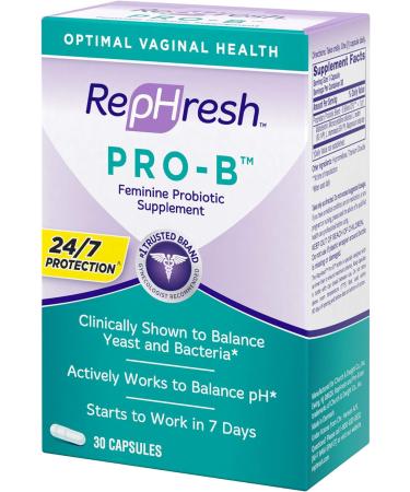 RepHresh Pro-B Probiotic Supplement for Women - 30 Oral Capsules | Boost Vaginal Health & Balance | International Shipping Available - Buy Online on GoSupps.com
