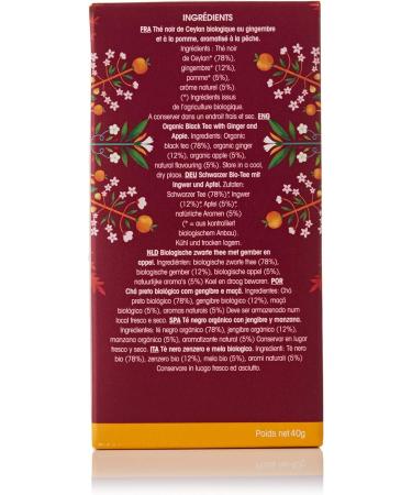  English Tea Shop English Tea Shop - Organic ginger and peach black tea - Organic Ceylon black tea with ginger and peach - Box of 20 black tea bags - Buy Online on GoSupps.com