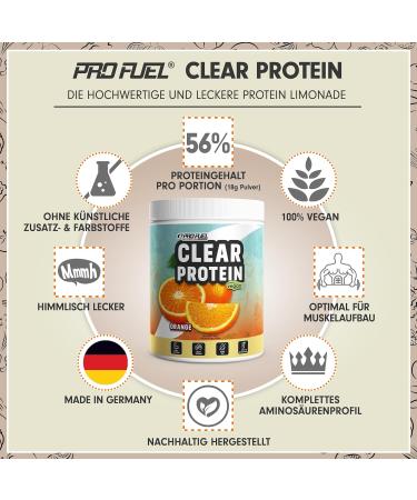 Vegan Clear Protein Drink 1080g - Delicious Orange Flavor | High-Quality Pea Protein Hydrolysate | 56% Protein | 3 Pack - Buy Online on GoSupps.com