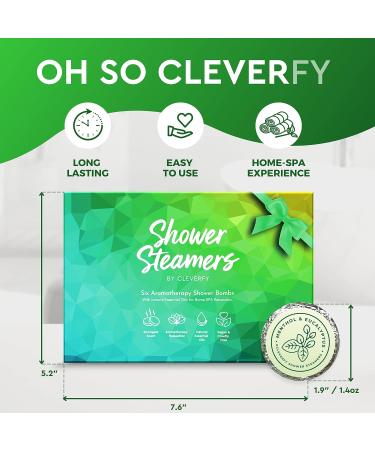 Cleverfy Shower Steamers Aromatherapy - 6 Menthol & Eucalyptus Shower Bombs for Relaxation & Congestion Relief - Mother's Day Gifts - Green Set - Buy Online on GoSupps.com