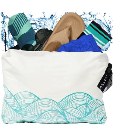Acteon Wet Dry Travel Bag, Splash Water Resistant & Heavy Duty Zipper Reusable Bags, Small Pocket-Friendly Pouch for Cloth Baby Diaper, Dirty Laundry Clothes, Swimsuit, Toiletries, Beach, Pool & Gym Swell