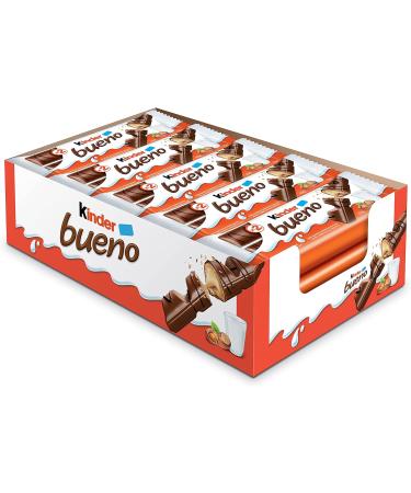 Kinder Bueno Chocolate and Hazelnut Cream Candy Bars 20 Packs & KINDER CHOCOLATE/CHOCOLAT bar Single Bars Milk Chocolate Candy bar with a Milky Filling 6-Pack - Buy Online on GoSupps.com