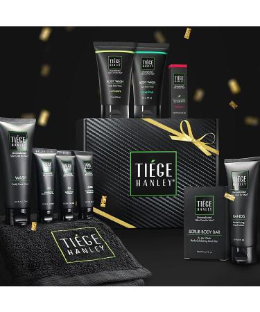 Tiege Hanley Men's Skin Care Mega Gift Box | 10-Piece Set with Facial Care, Body Wash, Bar Soap, Hand Lotion, and Plush Hand Towel | Ideal Gift for Men - Buy Online on GoSupps.com