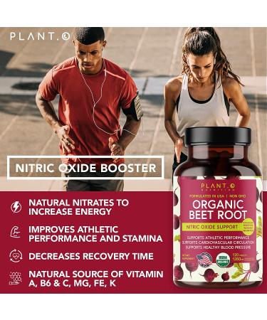 USDA Organic Beet Root Tablets | 1350mg Beets Powder with Black Pepper | Nitric Oxide Supplement for Heart Health & Athletic Performance - Buy Online on GoSupps.com