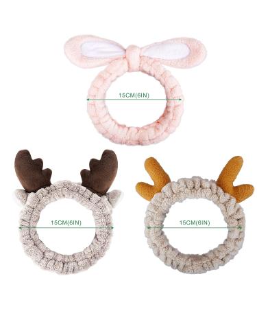 3-Piece Hair Band Set for Makeup - Khaki Brown & Pink | Women s Cosmetics & Sleeping Hair Bands - Buy Online on GoSupps.com