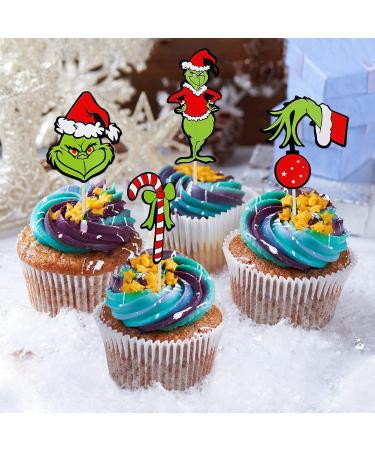 VARACL 24 Pieces Grinch Cupcake Toppers Grinch Christmas Cupcake Toppers Food Fruit Picks for Grinch Party Dessert Decoration Grinch Birthday Cake Decor Grinch Christmas Party Decorations Supplies - Buy Online on GoSupps.com