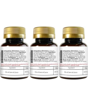  LABOTTEGADEGLIINTEGRATORI Pumpkin Seeds 210 Softgels | Cold Pressed Oil Softgels Standardized with Omega 3 Omega 6 & Omega 9 Linoleic Acid & Oleic Acid | 1 Softcapsule Daily - Buy Online on GoSupps.com