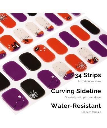 NAILOG Semi Cured Gel Nail Strips - Salon-Quality Long Lasting Nail Wraps - Dark Moon Night - 34 pcs - Buy Online on GoSupps.com