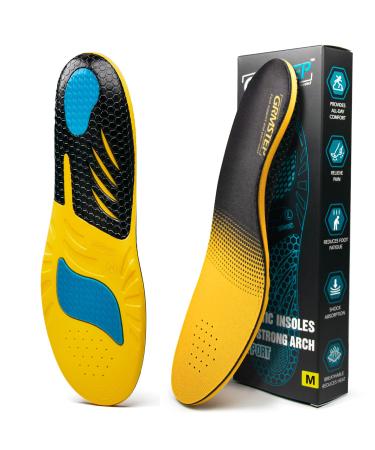 Plantar Fasciitis Pain Relief Insoles Orthotics Arch Support Shoe Inserts for Flat Feet  Heel Pain  Feet Pain  Comfortable Gel Insoles for Men Women Work Standing All Day Yellow  M Yellow M (Men 7.5-9/Women 8.5-10)