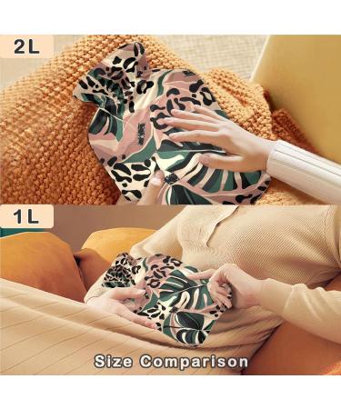 NAANLE Leopard Palm Leaves Hot Water Bottle 2L - Pain Relief & Heat Therapy for Menstrual Cramps - Buy Online on GoSupps.com