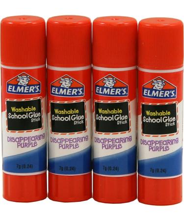 Elmer's Disappearing Purple School Glue Sticks 0.24 oz Each 4 Sticks per Pack (E543) - Buy Online on GoSupps.com