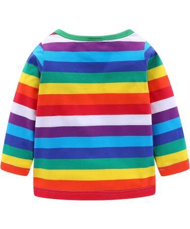 Mud Kingdom Little Boys Green Rainbow Stripe T-Shirt | 12-18 Months | Long Sleeve - Buy Online on GoSupps.com