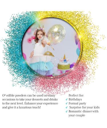 Edible Dust Lustre 3 x 10g - Blue Pink Yellow - Edible Cake Decorations - Edible Unicorn Lustre for Cake Icing Muffins Drinks Decorations - Buy Online on GoSupps.com