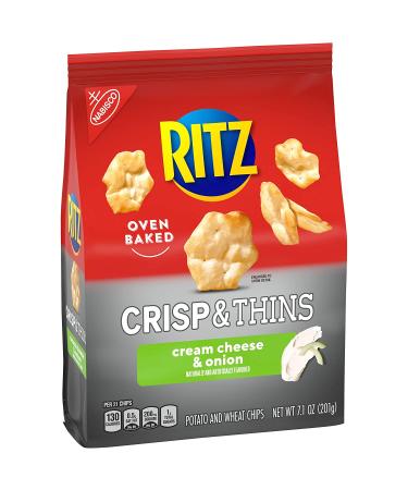 RITZ Crisp and Thins Cream Cheese and Onion Chips - 6 Pack, 7.1 oz Bags - Buy Online on GoSupps.com
