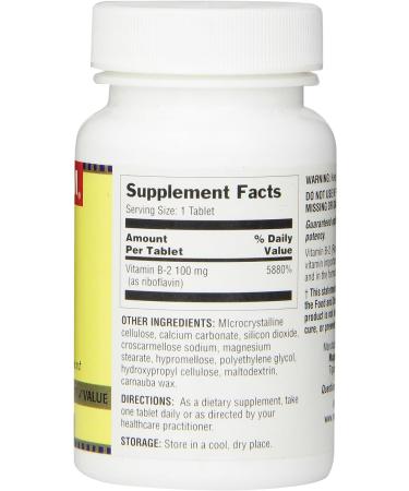 Optimum Vitamin B-2 100mg Tablets - 100 Count - Buy Online on GoSupps.com