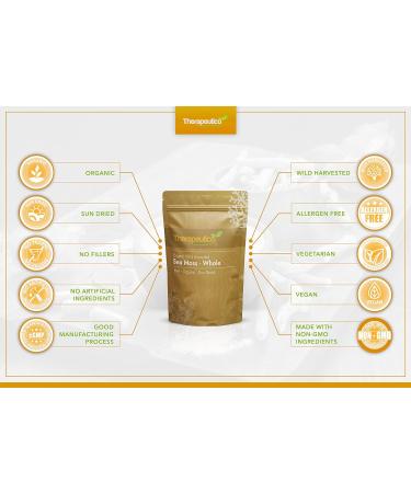 Organic Sea Moss | Whole | Wild Harvested | No Additives | 100% Raw | Sun Dried | 50g - Buy Online on GoSupps.com