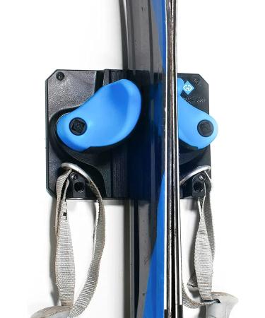 Gravity Grabber - Ultimate Ski + Snowboard Wall Storage Rack | Save Your Rocker, Tips, and Tails | Damage-Free Ski/Snowboard Storage Rack | Fits any Ski or Snowboard | Ski/Board Wall Storage (Cyan, 1) Cyan 1