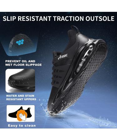 ARISIC Non Slip Shoes for Men and Women - Waterproof Restaurant Work Shoes - Slip Resistant Chef Shoes - Size 9.5 Black - Buy Online on GoSupps.com