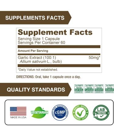 Lovita Odorless Garlic 5000mg | Maximum Strength Immune & Cardio Support | 60 Vegetarian Capsules - Buy Online on GoSupps.com