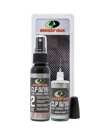 Mossy Oak Gun Oil Combo Kit | Cleaner, Lubricant, & Protectant CLP | One-Step Gun Cleaner and Gun Oil Lubricant | 2oz. Fine Mist Pump Sprayer & 1 oz. Needle Oiler of CLP Gun Cleaner and Lubricant