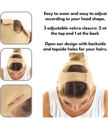 Post Surgery Neck & Chin Compression Garment Bandage | Face Slimmer & Jowl Tightening Wrap | Neck Coverage & Chin Lifting Strap | Beige (M) - Buy Online on GoSupps.com