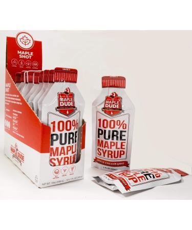 Maple Shot - 100% REAL Maple Syrup | Travel Size | Hiking | Cycling | Camping | Athletic Fuel | PURE Maple Energy Gel for Runners | 10-pack