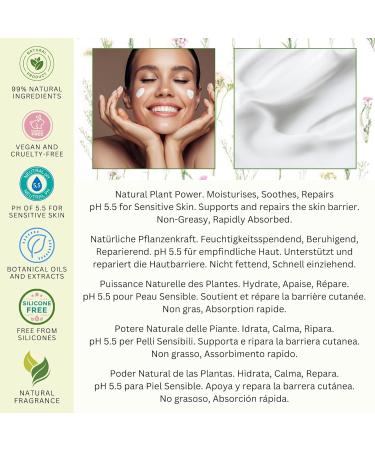 Amor Florum - Moisture Restoring Night Cream - 99% Natural - Rosehip Lavender. Protects Hydrates Soothes Repairs. pH 5.5 Sensitive Skin 100ml - Buy Online on GoSupps.com