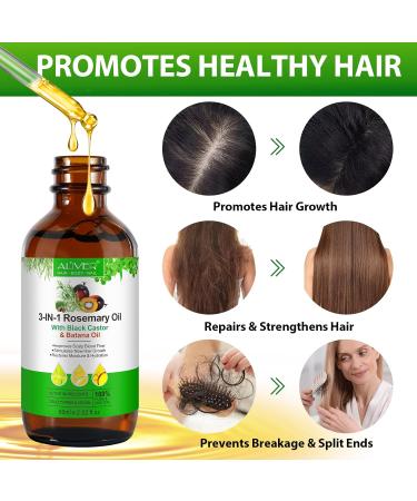 LKSJBQ Oil 3-in-1 Rosemary Black Castor Batana Hair Growth & Skin Care Unisex - Adult - Buy Online on GoSupps.com
