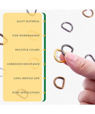 Rustark 120 Pcs Assorted 1/2 Inch Strong Metal Webbing Set 4 Colors Multi-Purpose Keychains D Ring  Handbag Strap Loop Clasp Hook D Buckles Semi-Circular D-Rings for DIY Accessories (13mm) - Buy Online on GoSupps.com