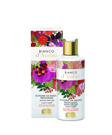 Helan Bianco d'Ambra shampoo and shower gel fragrant shower gel with sweet almonds - delicate and natural bathing foam for body and hair - soft and nourishing shower shampoo 200 ml made in