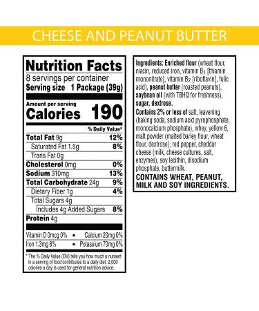 Keebler Sandwich Crackers - Cheese and Peanut Butter Snack, 11oz Tray (8 Packs) - Office and Kids Snacks - Buy Online on GoSupps.com