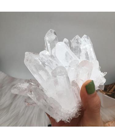Natural Crystal Rough Natural White Transparent Cluster Stone ore demagnetization Stone Purification Decoration Can be Used for (Size : 650-750g) - Buy Online on GoSupps.com