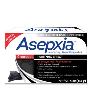 Asepxia Cleansing Bar Charcoal 4 Ounce 5 Count