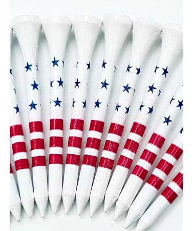 USA Golf Tees - American Flag Design, Pro Length Bamboo Tees, Patriotic Pride 2 3/4 - Pack of 50 - Buy Online on GoSupps.com