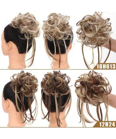 Messy Bun Hair Piece for Women Synthetic Messy Bun Hair Piece Curly Hair Bun Extensions with Straight Tails Elastic Band Curly Chignon False Hairpieces Ponytail Extensions for Women Fake Hair Access 2 - Buy Online on GoSupps.com