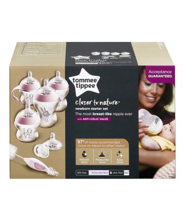 Tommee Tippee Closer to Nature  Newborn Baby Bottle Starter Set   Pink  Girl Pink 7 Piece Set Newborn Starter Set - Buy Online on GoSupps.com
