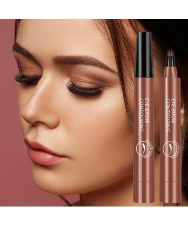 eyebrow pencil Waterproof eyebrow pen with 4 tips eyebrow pen liquid eyebrows long lasting eyebrow pencil creates natural makeup Redbrown - Buy Online on GoSupps.com