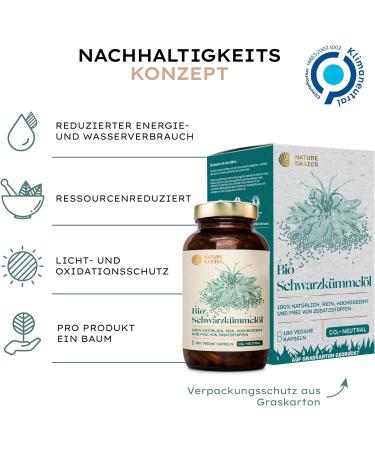 Buy Organic Black Cumin Oil Capsules - 180 High-Dose 500mg | Vegan Sustainable Certified Quality with 250mg Linoleic Acid - Buy Online on GoSupps.com
