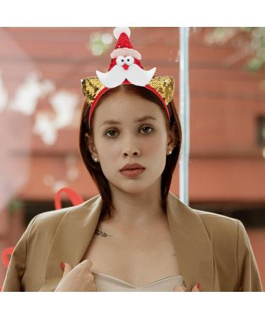 WOFASHPURET Christmas Headband Sequin Santa Claus Headband Christmas Party Costume Headbands Novelty Ear Hair Hoop Holiday Party Favor - Buy Online on GoSupps.com